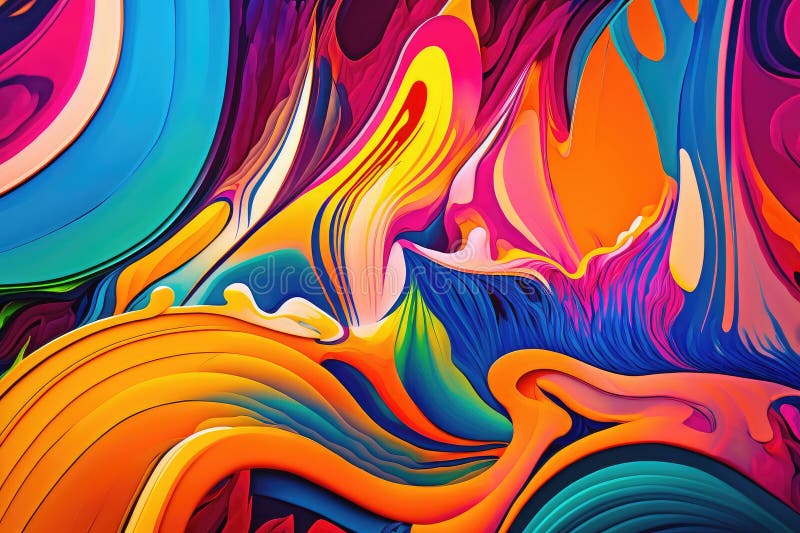 Colorful Abstract Background, A vibrant and dynamic mixture of bright hues and flowing lines come together. royalty free illustration
