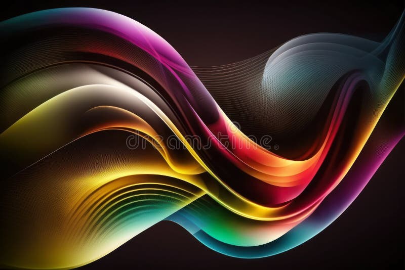 Colorful Abstract Background with Wavy Lines. Generative AI Stock Image ...