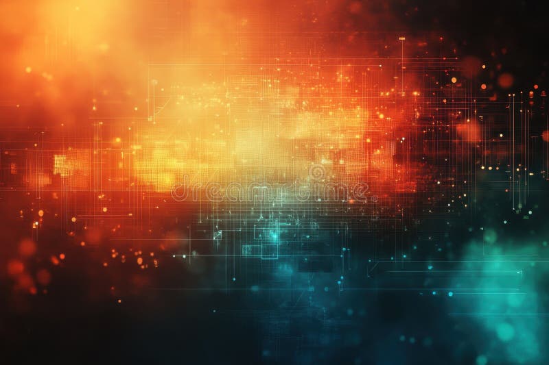 Vibrant abstract digital art with colorful patterns and glowing elements in a dark background vector illustration