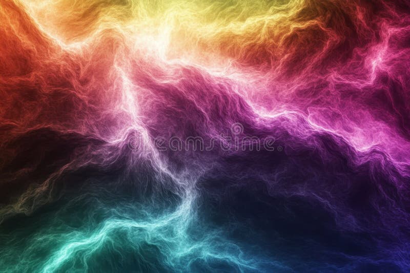 Colorful abstract design with vibrant patterns and harmonious light effects in a dark background vector illustration