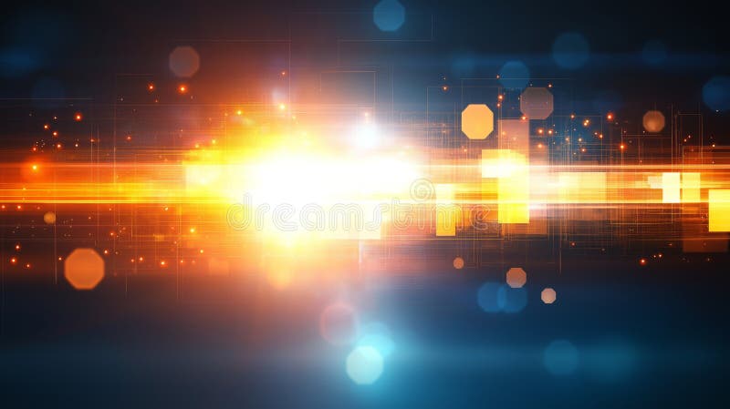 Colorful abstract light patterns create vibrant digital artwork of energy. Bright bursts of color and light blend together in an abstract composition. The dynamic patterns suggest energy and motion, creating a lively digital atmosphere. AI generated