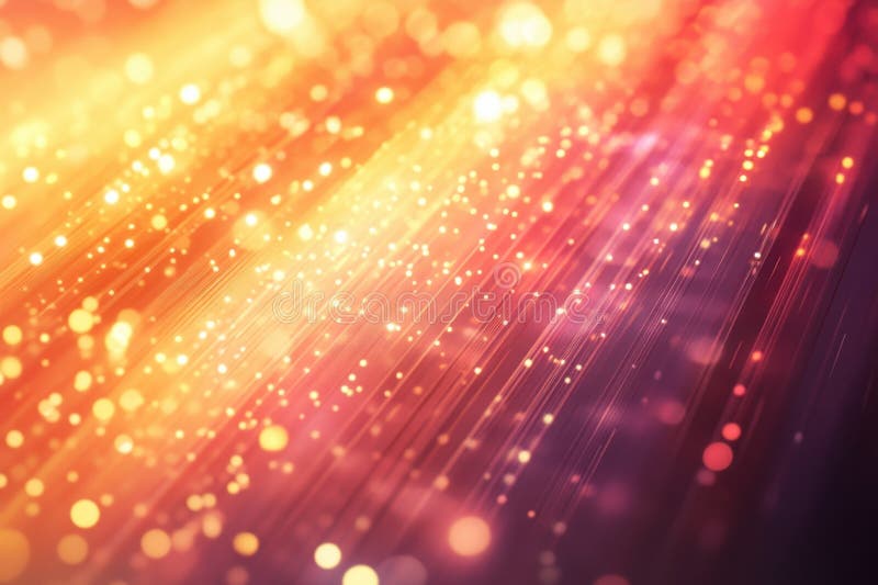 Colorful abstract light trails with a sparkling effect in a warm gradient vector illustration