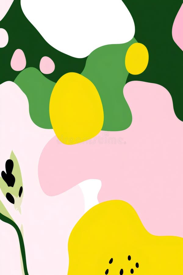 Colorful abstract organic shapes background creating a modern poster royalty free stock photo