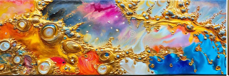 Colorful abstract painting oil and water complex complicated bright vivid colors vector illustration