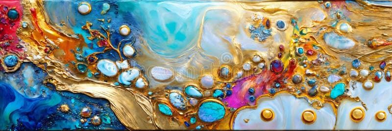 Colorful abstract painting oil and water complex complicated bright vivid colors vector illustration