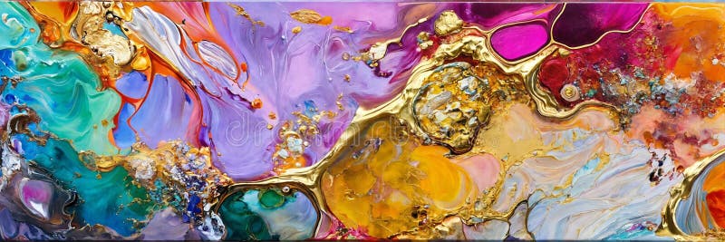 Colorful abstract painting oil and water complex complicated bright vivid colors royalty free illustration