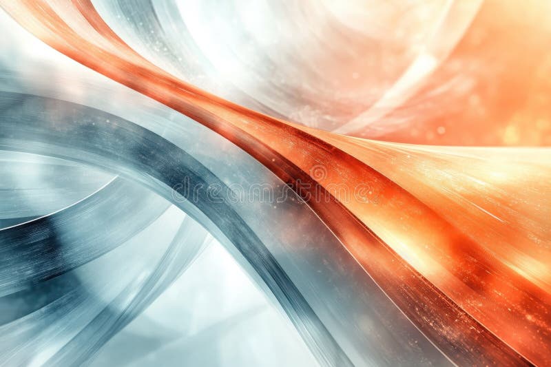 Colorful abstract patterns blend orange and blue, creating a mesmerizing digital artwork with depth royalty free illustration