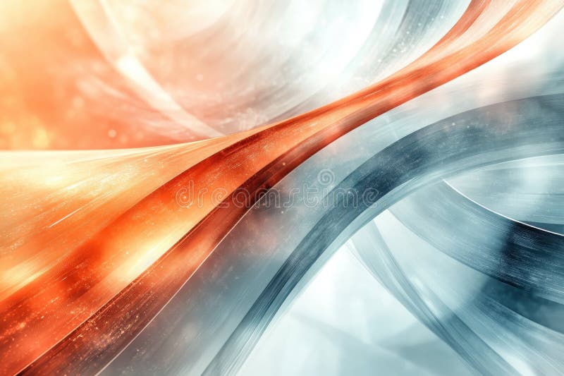 Colorful abstract patterns blend orange and blue, creating a mesmerizing digital artwork with depth royalty free illustration