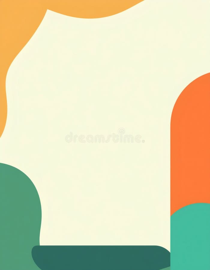 Colorful abstract poster background with organic shapes and copy space stock photos