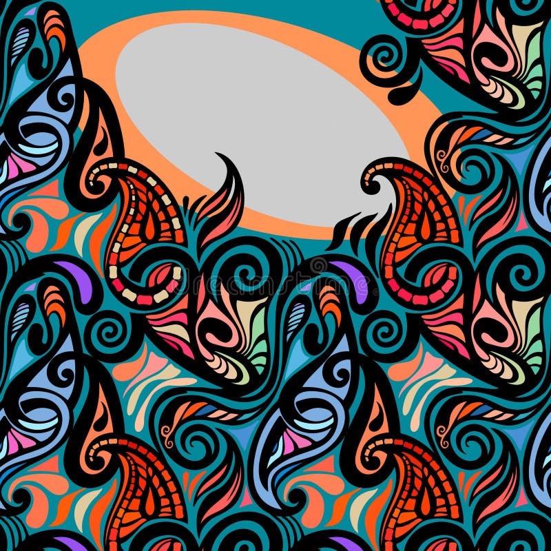 Colorful Abstract Seamless Paisley Pattern Stock Colorful Abstract Seamless Paisley Pattern Stock