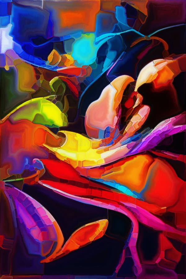 Toward Digital Colored Canvas royalty free illustration