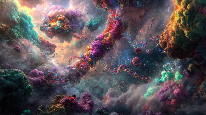 A colorful, abstract space vector illustration