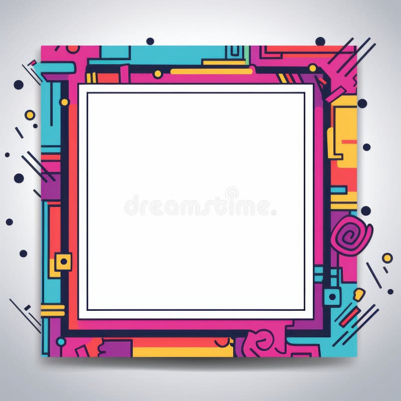 Cadru pătrat abstract colorat pe fond gri royalty free illustration