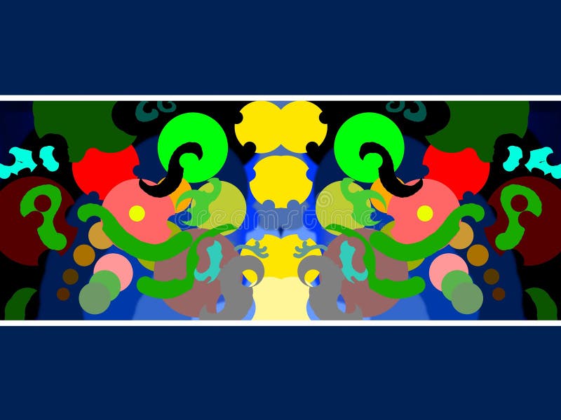 Colorful Unique Patterns in Symmetrical Balance vector illustration