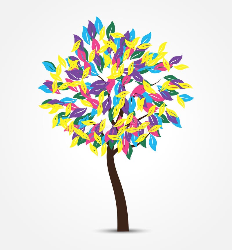 Colorful Tree Abstract Illustration Stock Vector Illustration Of