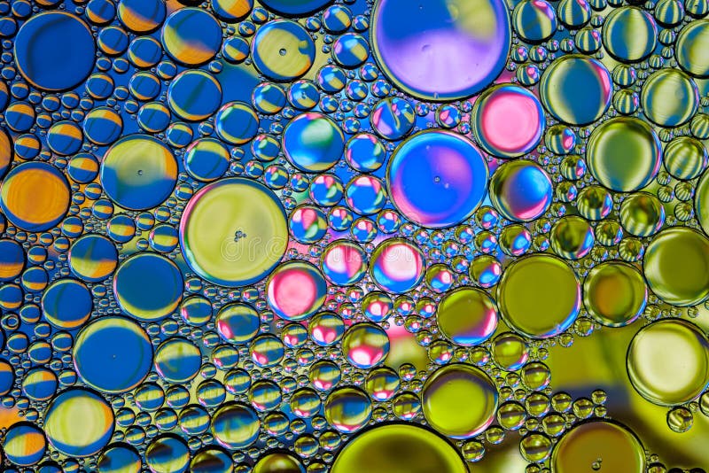 Colorful abstract water oil bubbles background. Multicolored stylish backdrop