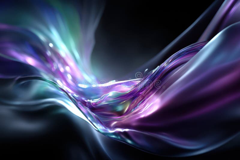 Colorful abstract wave design with swirling motion and light reflections stock photos