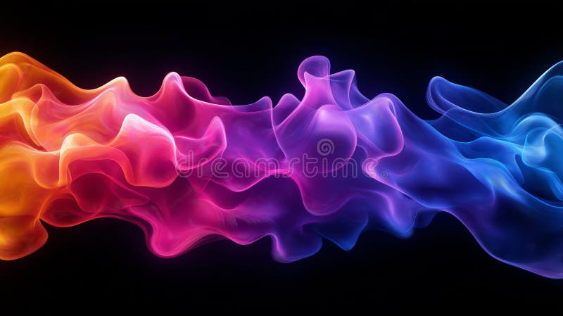 Colorful abstract waves creating a vibrant visual experience at night royalty free stock images