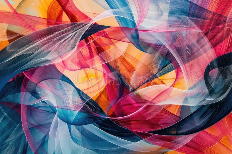 Unde abstracte colorate într-un stil multicolor de artă fluidă cu compoziție vibrantă și dinamică aig62 royalty free stock photos