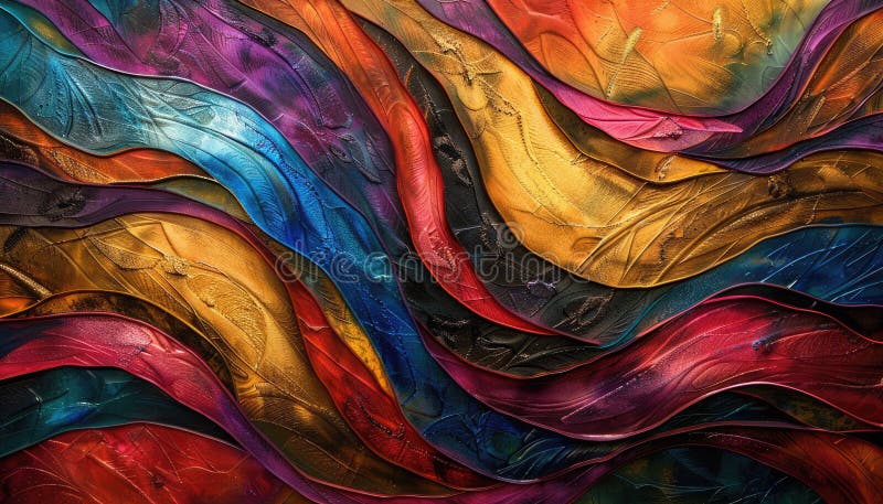 Unde abstracte colorate într-un stil multicolor de artă fluidă cu compoziție vibrantă și dinamică aig62 stock photography