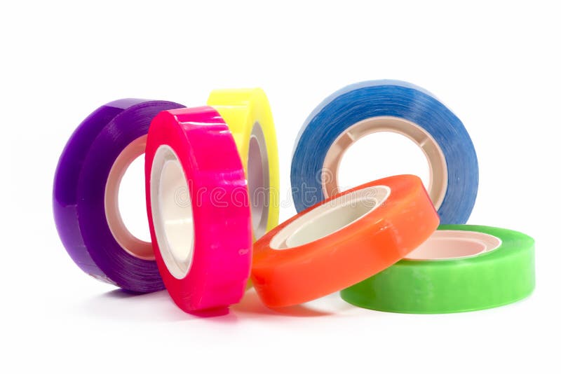 Colorful Adhesive Tape stock photo. Image of blue, spool 89588402