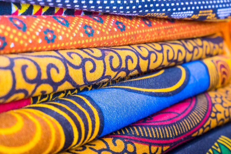 African Fabrics from Ghana, West Africa Stock Photo - Image of fashion