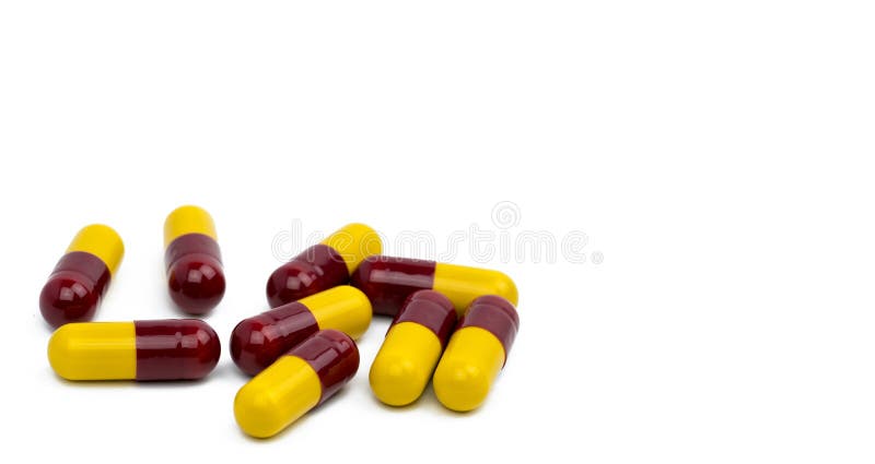 Colorful of antibiotic capsules pills isolated on white background with clipping path royalty free stock photography Colorful of antibiotic capsules pills isolated on white background with clipping path royalty free stock photography