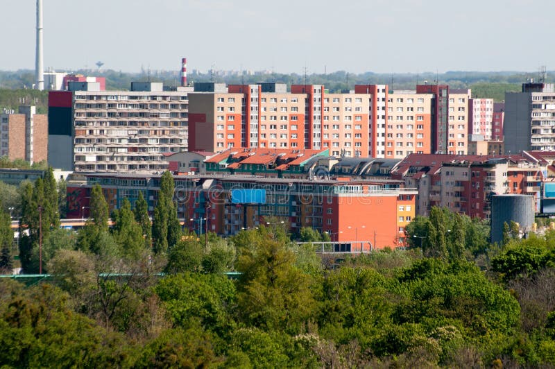 Colorful apartment buildings