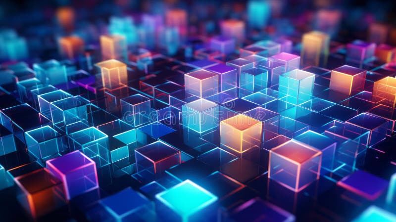 A colorful arrangement of abstract cubes. Generative ai royalty free stock photos