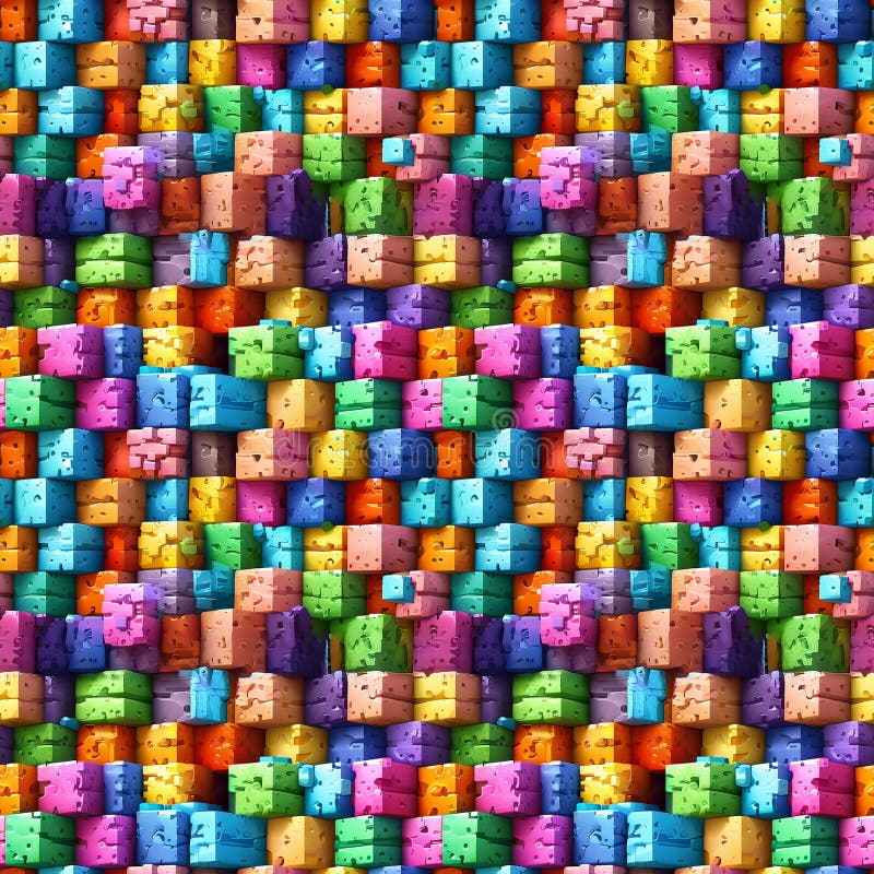 Colorful arrangement of vibrant cubes filling a playful background vector illustration