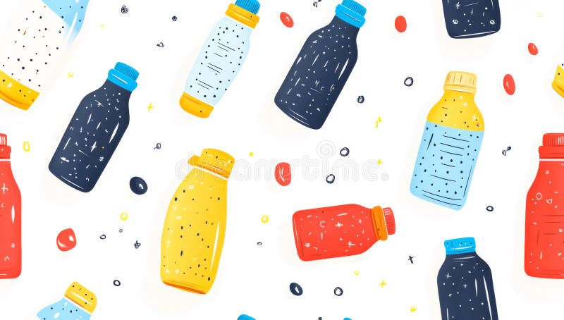 A colorful array of bottles with different shapes and sizes royalty free stock photos