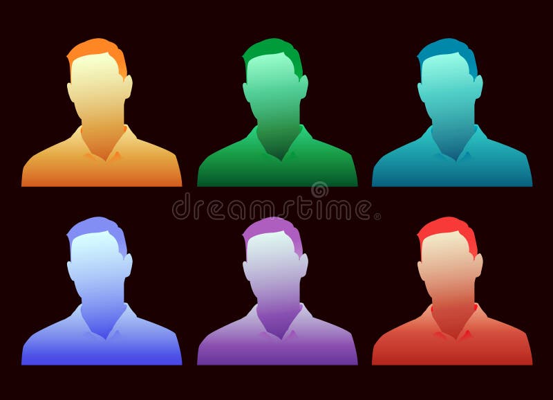 A colorful array of choices for a generic avatar royalty free illustration