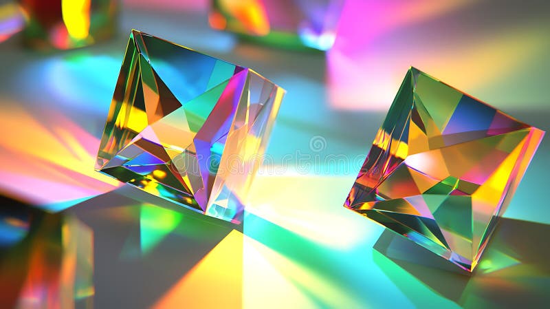 A colorful array of cubes with a rainbow of colors stock photos