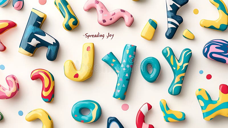 A colorful array of letters and numbers, including the letters H, J, Y, and O royalty free stock photos