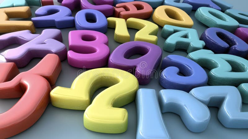 A colorful array of numbers and letters are displayed in a pattern royalty free stock images