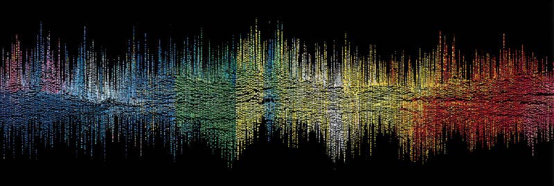 Colorful Audio Waveforms Represent Various Latin Music Genres in an Engaging Visual Format