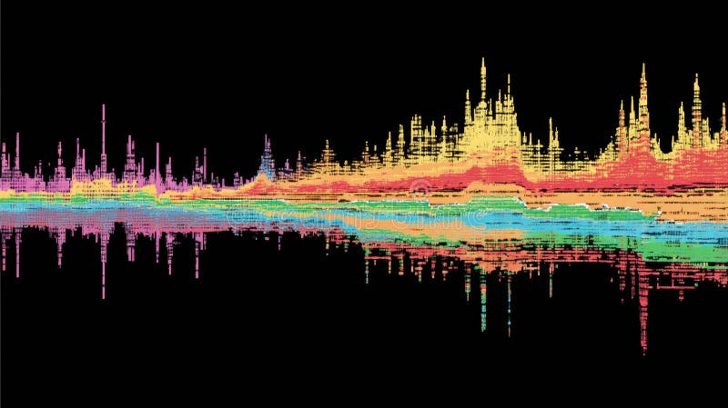 Colorful Audio Waveforms Showcase the Diversity and Vibrancy of Various Latin Music Genres Through Creative