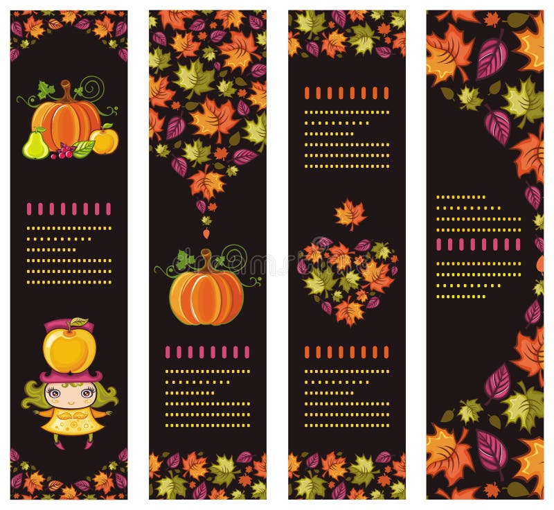 Colorful autumnal banners royalty free illustration