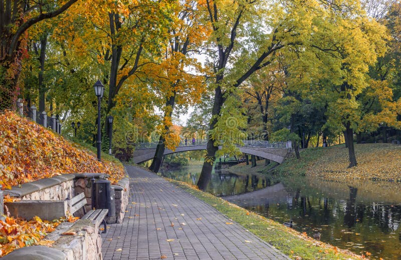 Colorful autumnal park, Riga,Latvia