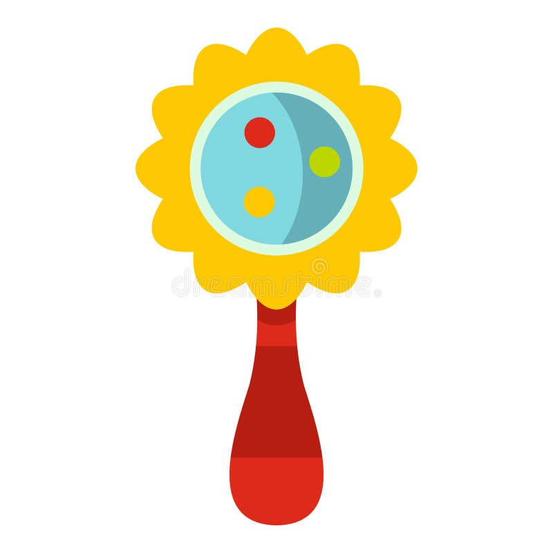 Colorful Baby Rattle Icon Isolated Stock Vector Illustration of child