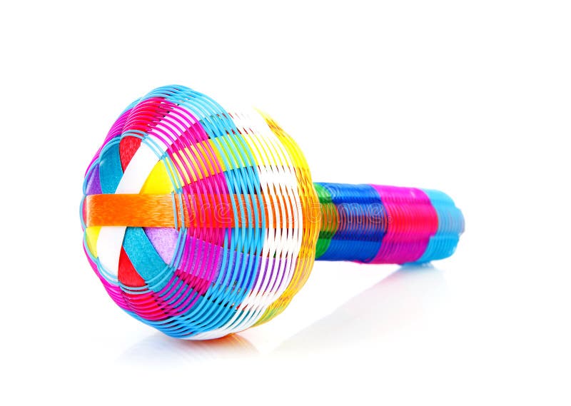 Colorful baby rattle toy royalty free stock photography