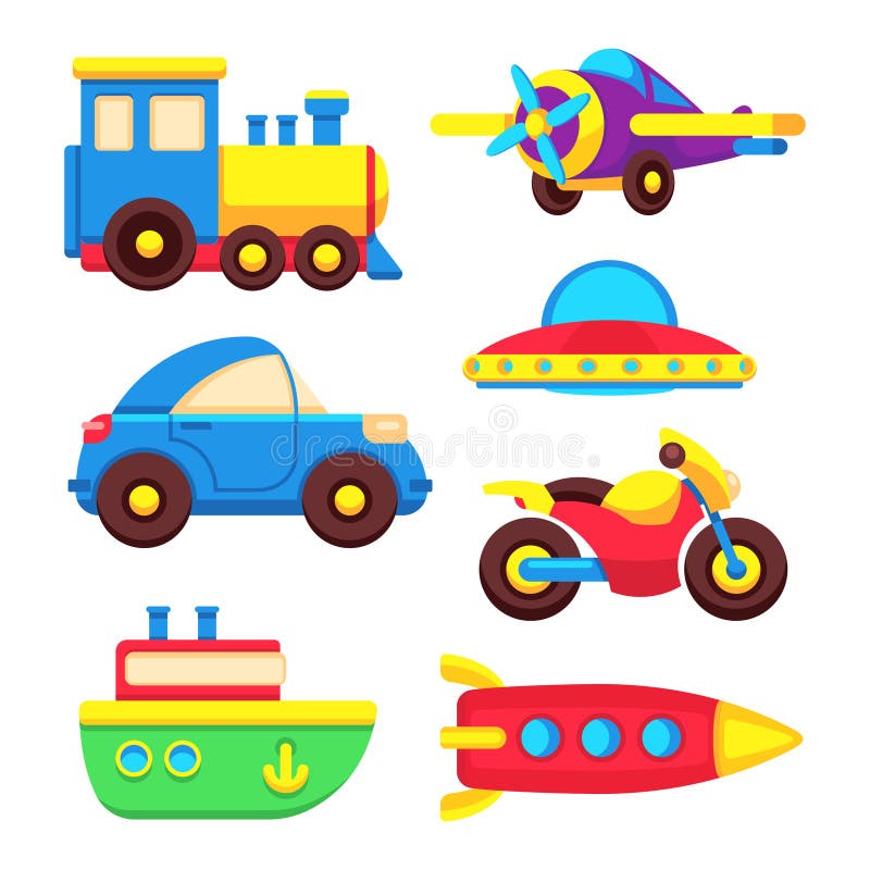 Colorful baby toy transport set