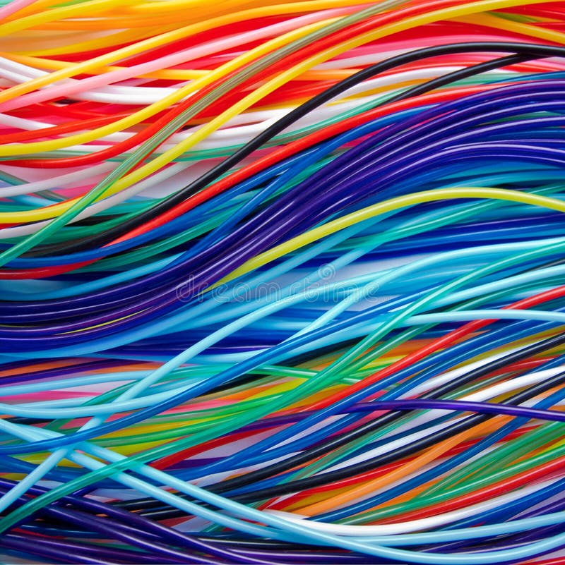 Bright colored wires building background image. Bright colored wires building background image