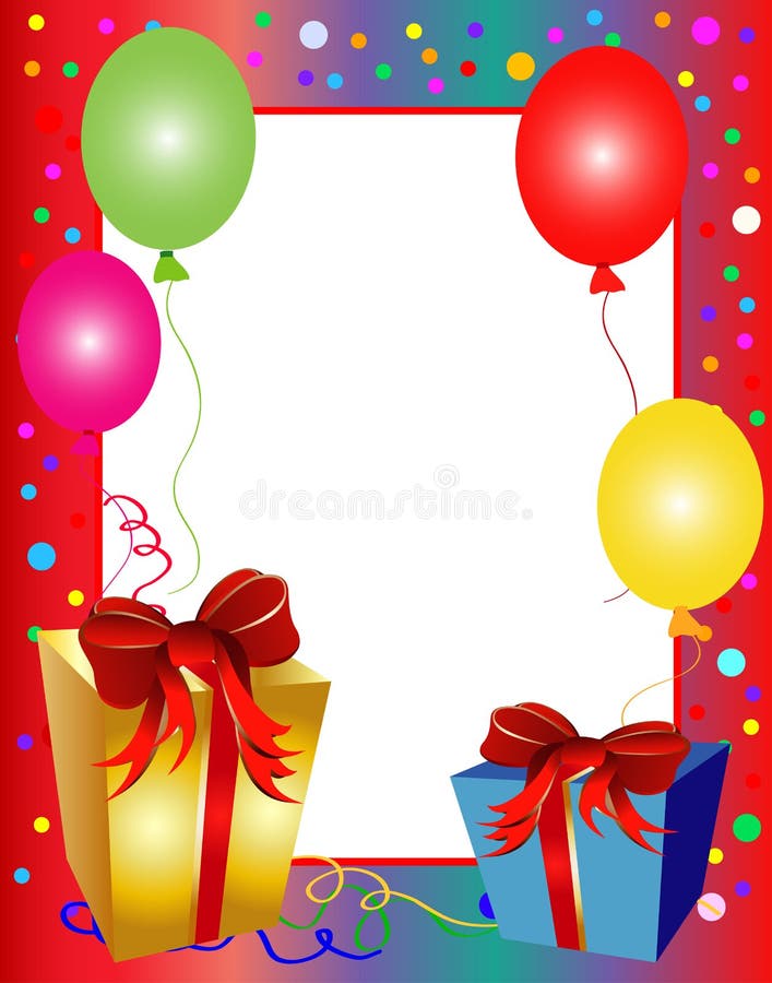 Colorful background with balloons and presen