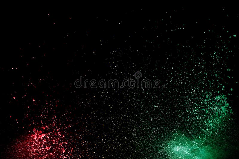 Colorful Background of Chalk Powder. Multicolored Dust Particles