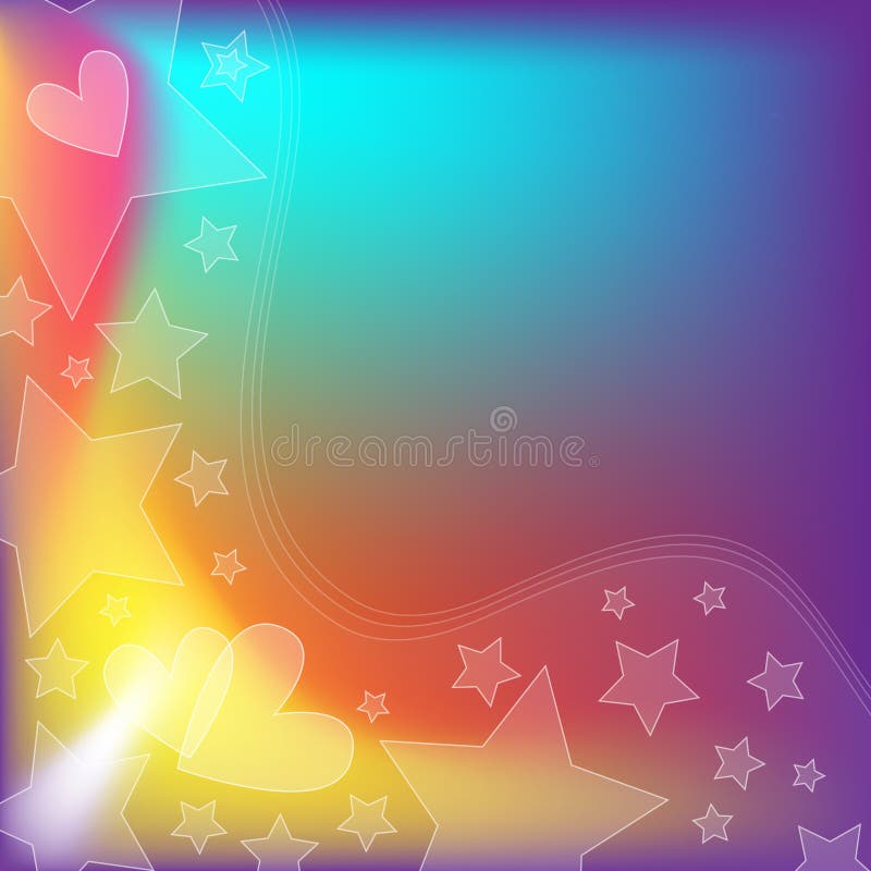 Colorful background with stars and hearts royalty free illustration