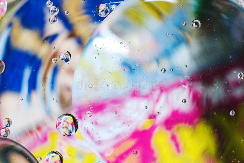 Colorful Background from Water Drops and Oil Stock Image Image of