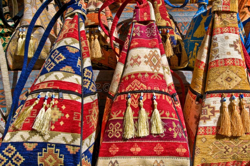 Turkish Bags on Grand Bazaar Stock Image - Image of handmade, accessories:  114043339