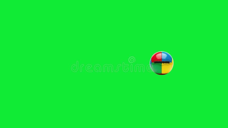 Colorful ball floating on a green screen background colorful ball floating on a green screen background