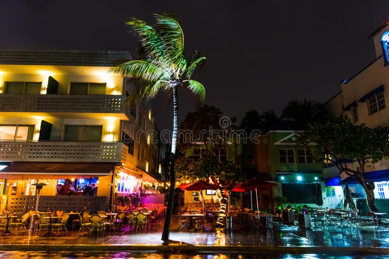 Colorful Bars in South Beach Stock Photo Image of background, colors